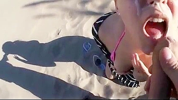 Hot And Steamy Oral Sex With Cumshot On The Beach With My Woman