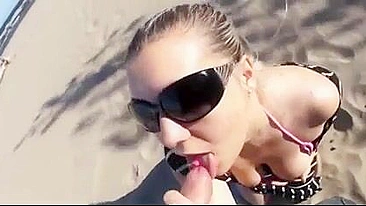 Hot And Steamy Oral Sex With Cumshot On The Beach With My Woman