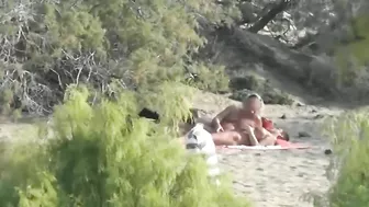 Swinger couples making sex on Spanish beach with nudists