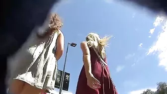 Candid camera filming two hot girls flashing nude asses no panties Candid camera filming two hot girls flashing nude asses no panties