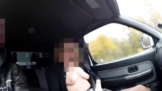 Beautiful mature exhibitionist wife flashing shaved pussy in public