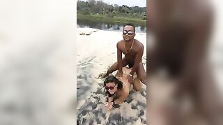 Voyeur Swinger Beach Sex Threesome One Guy and Two Girls