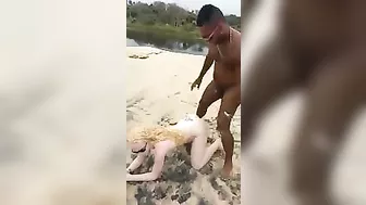 Voyeur Swinger Beach Sex Threesome One Guy and Two Girls