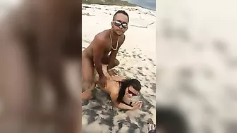 Voyeur Swinger Beach Sex Threesome One Guy and Two Girls