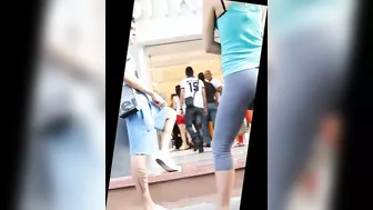 Candid Video Girl with Hot Ass in Yoga Pants Filmed on Street