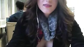 Beautiful Horny Girl With Big Tits Flashing In Library