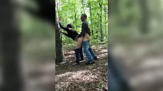 Passionate Italian Couple With Lustful Outdoor Woods Fucking Caught On Camera