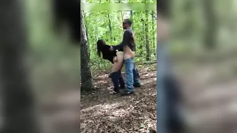 Passionate Italian Couple With Lustful Outdoor Woods Fucking Caught On Camera