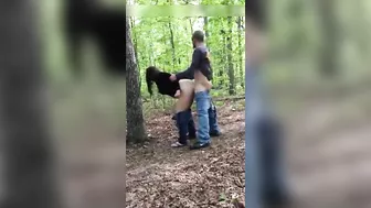 Passionate Italian Couple With Lustful Outdoor Woods Fucking Caught On Camera