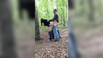 Passionate Italian Couple With Lustful Outdoor Woods Fucking Caught On Camera