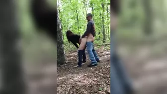Passionate Italian Couple With Lustful Outdoor Woods Fucking Caught On Camera