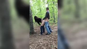 Passionate Italian Couple With Lustful Outdoor Woods Fucking Caught On Camera