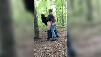 Passionate Italian Couple With Lustful Outdoor Woods Fucking Caught On Camera