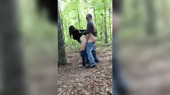 Passionate Italian Couple With Lustful Outdoor Woods Fucking Caught On Camera