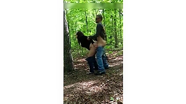 Passionate Italian Couple With Lustful Outdoor Woods Fucking Caught On Camera