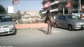 Italian prostitutes flashing to a guy with a hidden spy camera