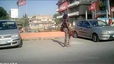 Italian prostitutes flashing to a guy with a hidden spy camera