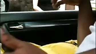 Black Dude in Car Flashes Dick at White Woman
