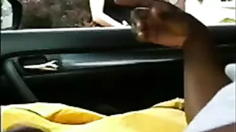 Black Dude in Car Flashes Dick at White Woman