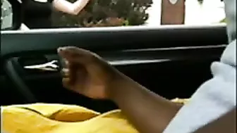 Black Dude in Car Flashes Dick at White Woman