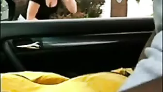 Black Dude in Car Flashes Dick at White Woman