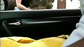 Black Dude in Car Flashes Dick at White Woman
