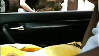 Black Dude in Car Flashes Dick at White Woman