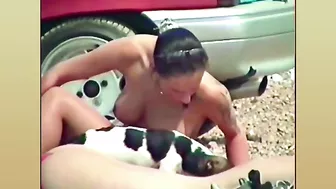 Busty, Big-Boobed Wife Filmed Topless At The Beach