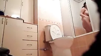 Vulgar Hidden Cam Arab Woman With Hugest Tits Exposed In Bathroom