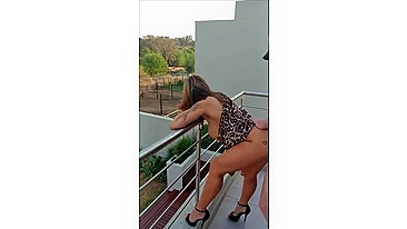 Mature wife fucked outdoor on balcony for everyone to watch and enjoy
