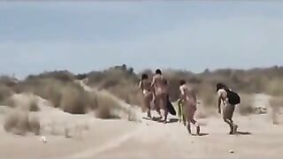 Sultry Voyeuristic Beach, Raunchy Nudists Engaging In Lewd Oral Sex