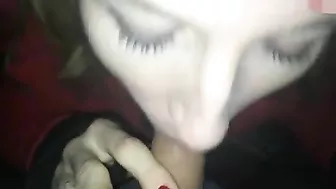 Candid Camera Woman Blows Huge Dick, Walks With Jizz-Covered Face