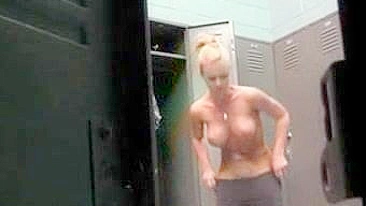 Sexy, Fitness Girl Spied Undressing In Locker Room