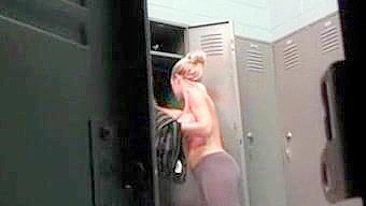 Sexy, Fitness Girl Spied Undressing In Locker Room