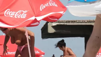 Adjectival Romanian Brunette With Large Pornographic Top Persists On Seashore