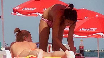 Adjectival Romanian Brunette With Large Pornographic Top Persists On Seashore