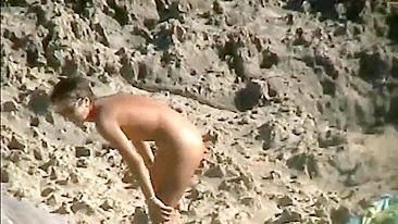 Sexy Spying At Beach, Naughty Nudist Wife, Fingered Her Pussy