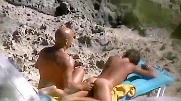 Sexy Spying At Beach, Naughty Nudist Wife, Fingered Her Pussy