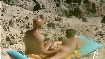 Sexy Spying At Beach, Naughty Nudist Wife, Fingered Her Pussy