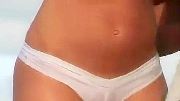 Voyeur Beach Sexy Woman with Tight Bikini Filmed