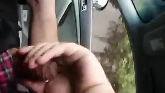 Guy Flashing Dick to Woman in Car and Cumming for Her