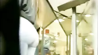 Damn, that Blonde's Tight Ass in Pants with Great Ass Filmed on Hidden Cam