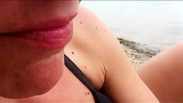 Naughty Mature Wife Enjoys Racy Beach Fellatio!