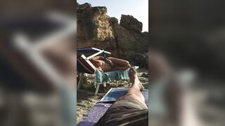 Spying On A Busty, Topless Beach Goddess In All Her Tanned Glory