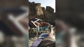 Spying On A Busty, Topless Beach Goddess In All Her Tanned Glory