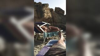 Spying On A Busty, Topless Beach Goddess In All Her Tanned Glory