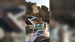 Spying On A Busty, Topless Beach Goddess In All Her Tanned Glory