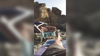 Spying On A Busty, Topless Beach Goddess In All Her Tanned Glory