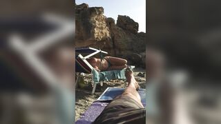 Spying On A Busty, Topless Beach Goddess In All Her Tanned Glory