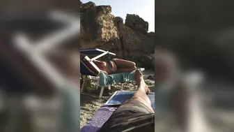 Spying On A Busty, Topless Beach Goddess In All Her Tanned Glory